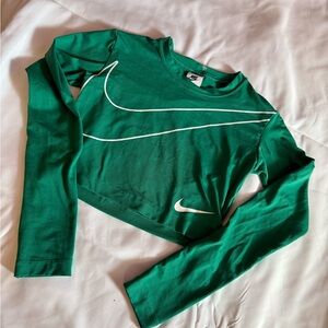 Nike Green Long Sleeve Crop Top